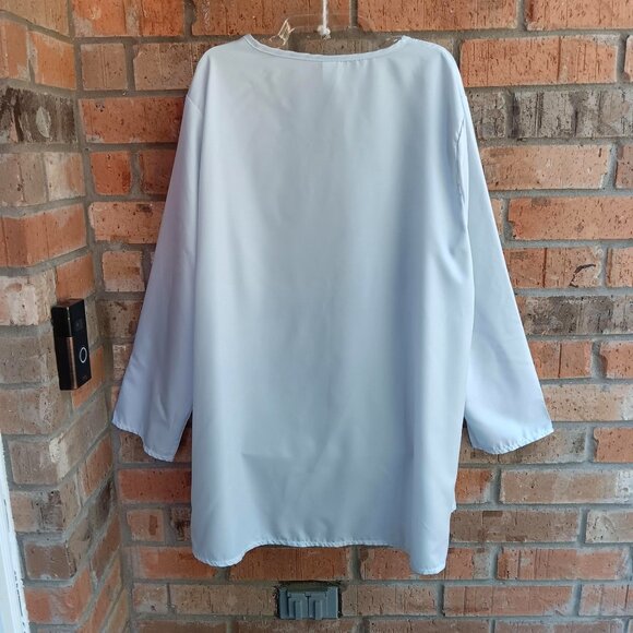 J. C Fashion Womens Top Blouse Long Sleeves Blue Dragonfly Print Size 2XL - Picture 9 of 9